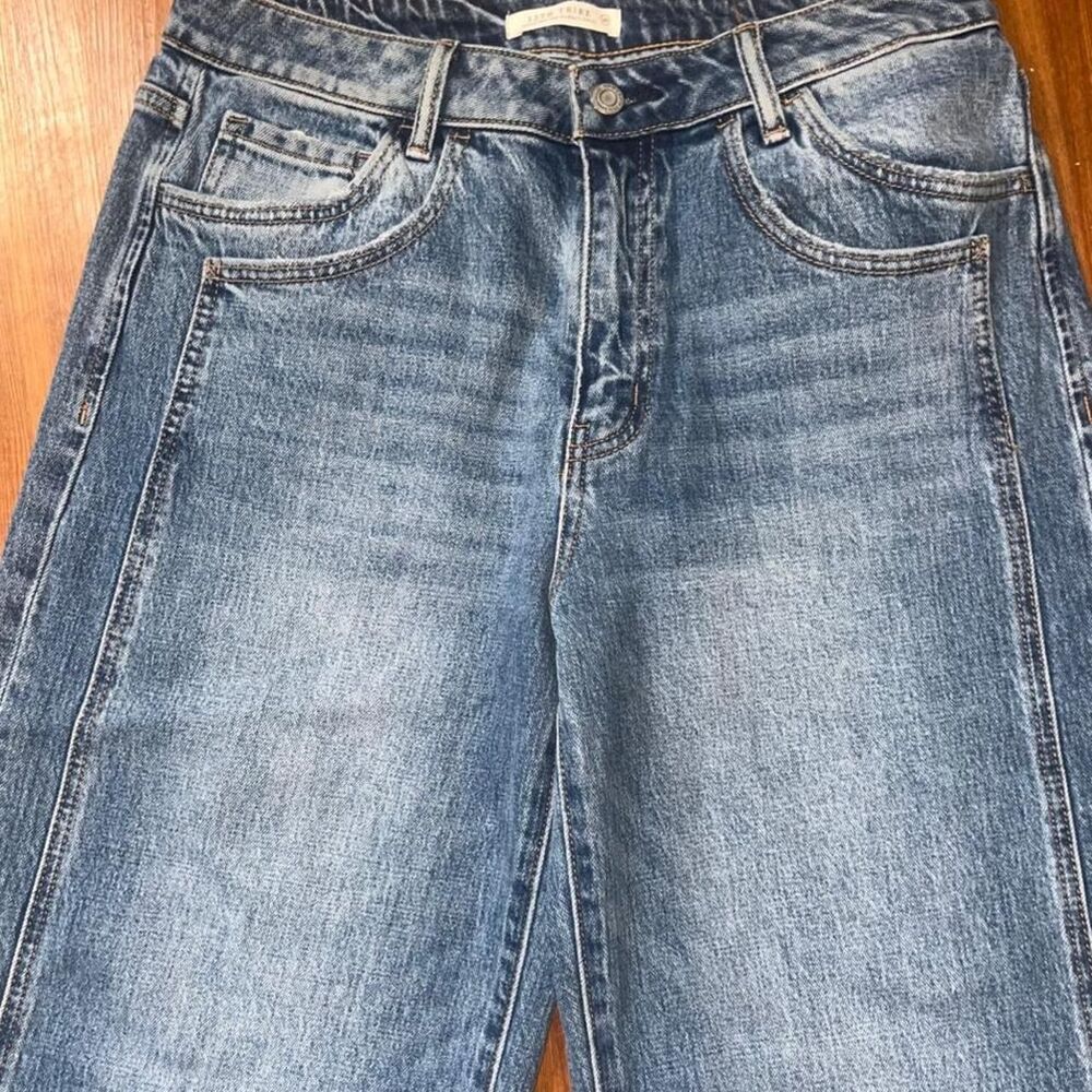 12th Tribe Women's Blue Wide Leg Jeans SZ 29 - Picture 4 of 6